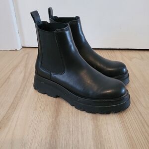 Black Leather Ankle Boots (Aldo)